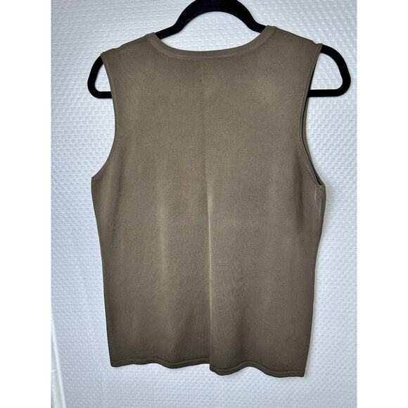 Chicos V Neck Brown Tank Top 3 XL Capsule Minimalist Rayon Nylon - Picture 4 of 6